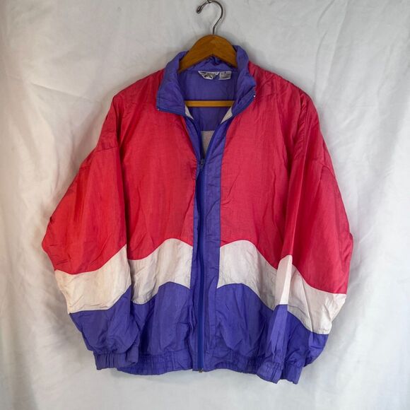 Bolo Spirit VTG 80s Track Nylon Jacket Colorful Full Zip Lightweight Size Medium - Picture 9 of 12